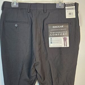 Haggar‎ Men's Performance Straight Fit 365 Flex Dress Pants Black 34/30 NEW